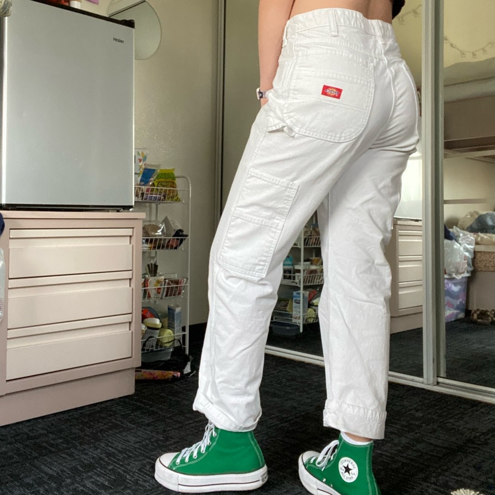 White dickie carpenter pants